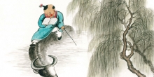 水墨牧童放牛图