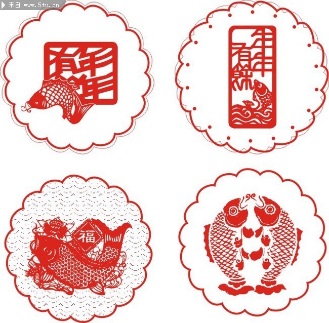 年年有余矢量剪纸