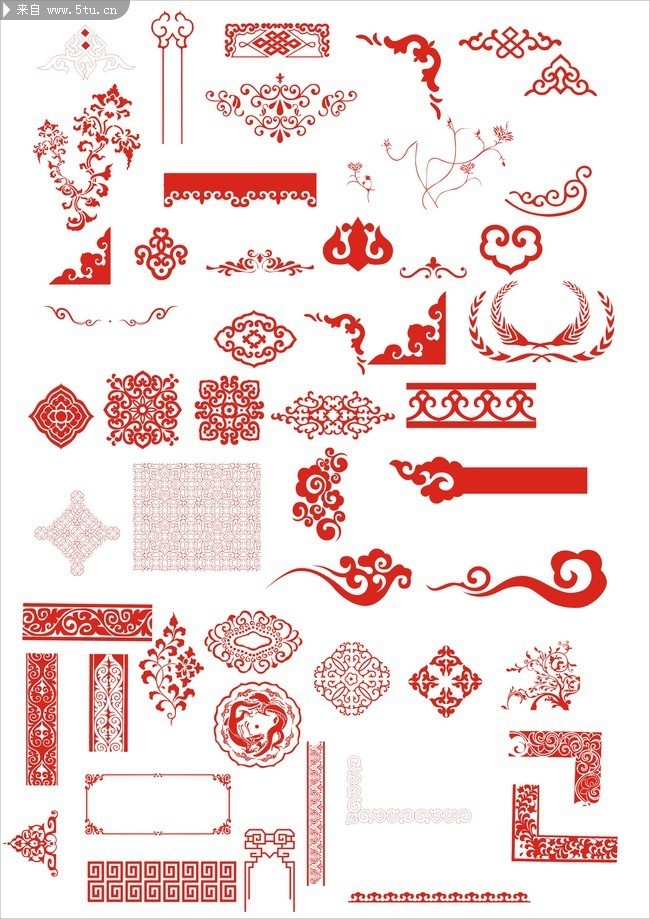 古典边框花边矢量图