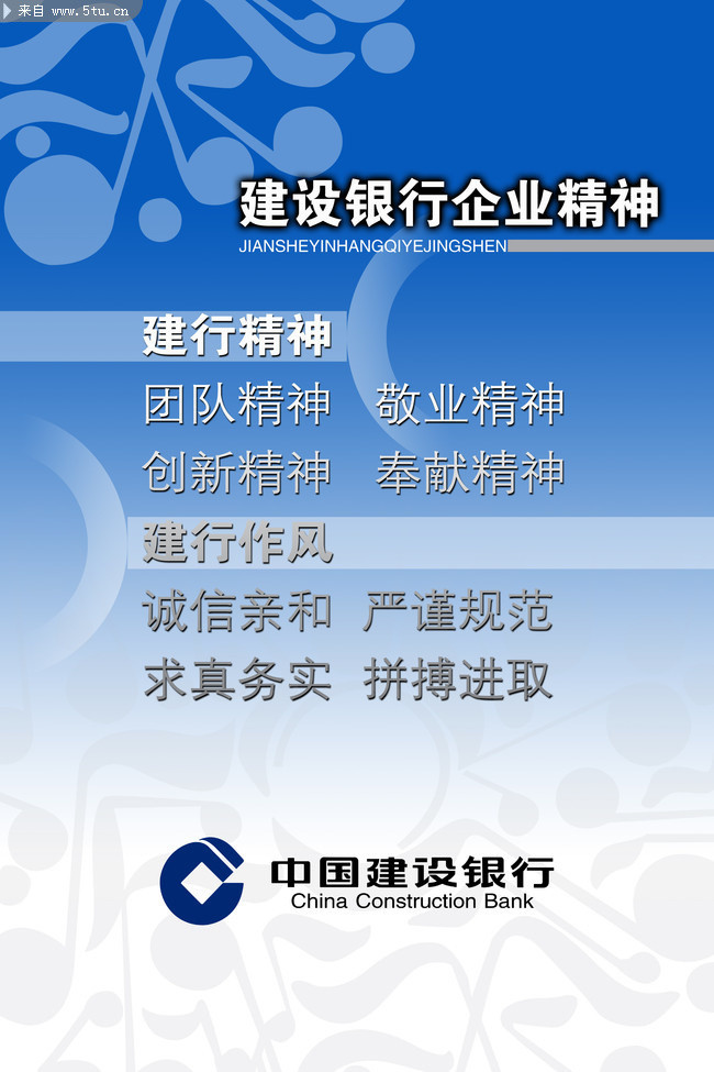 企业理念展板 建行企业精神