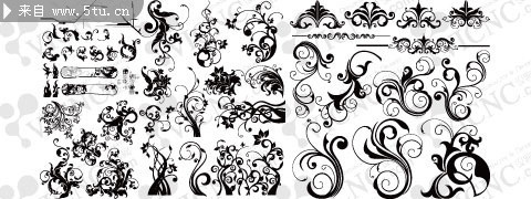 黑白花纹图案素材