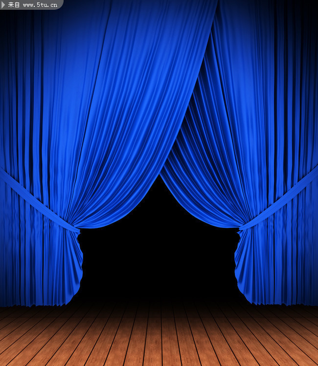 蓝色幕布图片 帷幕背景