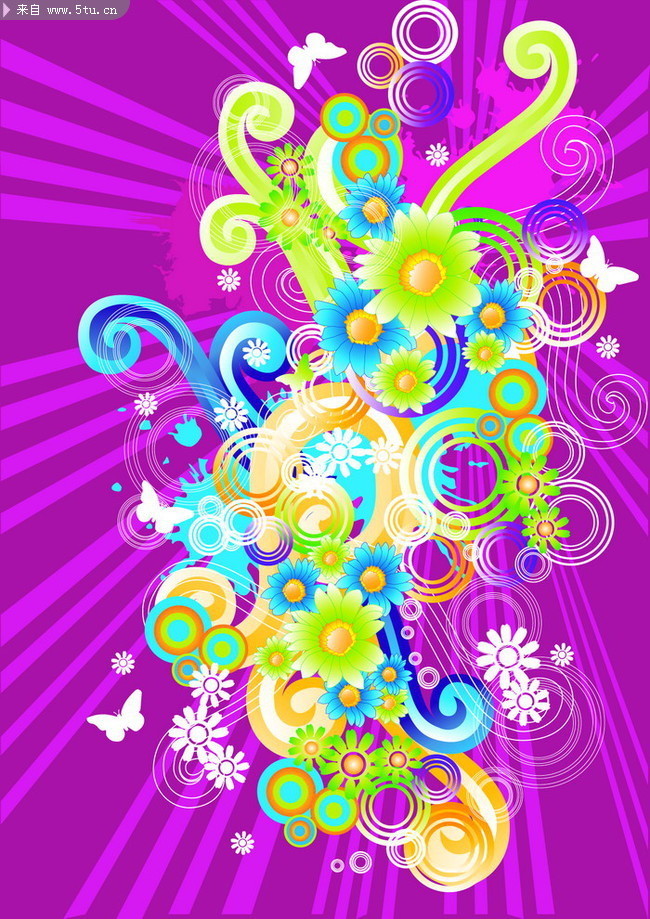 动感花纹背景素材