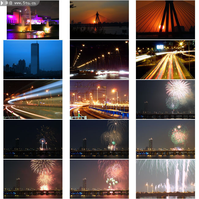 喷泉夜景图片