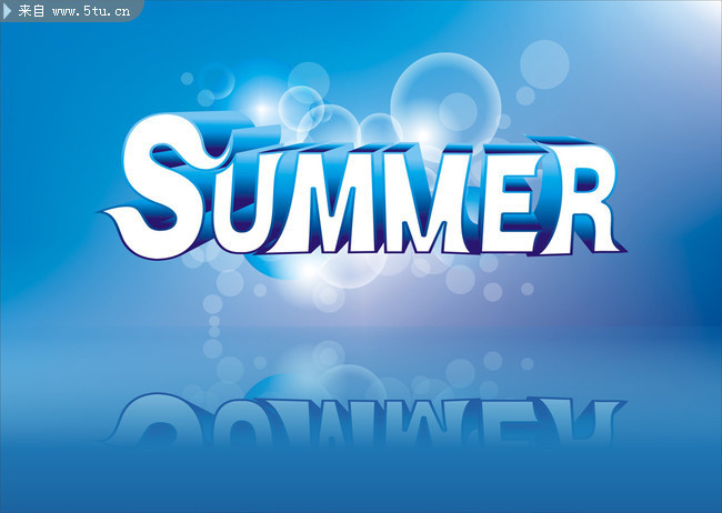 summer夏季海报 夏天英文艺术字