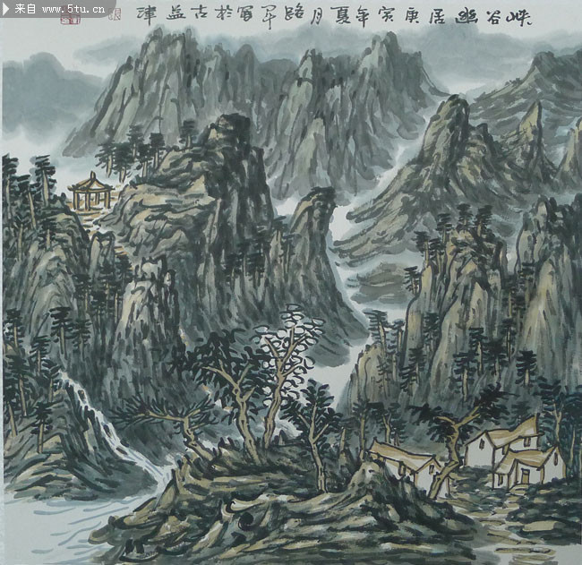 中国水墨山水画图片 张路军国画作品