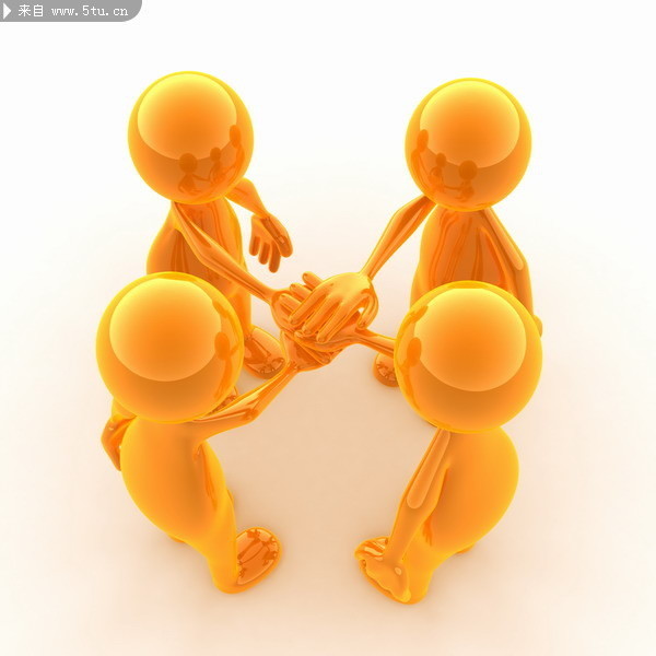 卡通团结3D人物素材