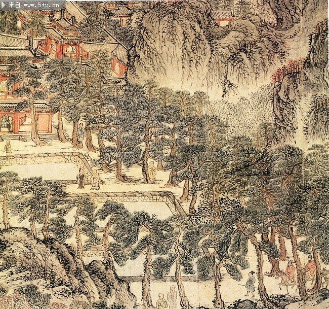 太白山国画图片 自然山水国画素材