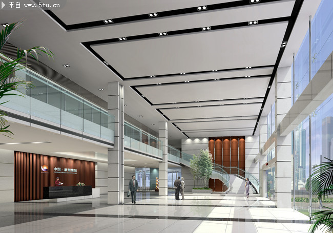 展览厅设计素材 3D建筑设计效果图
