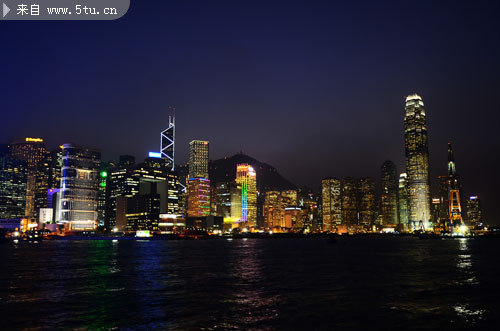 中国香港夜色素材图片 海岸城市夜景