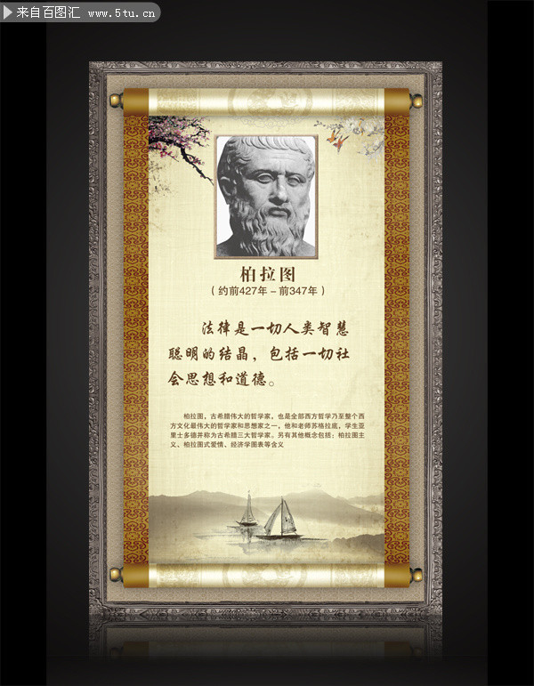 柏拉图名人名句挂图