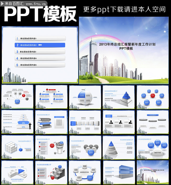 城市地产工作报告PPT模板