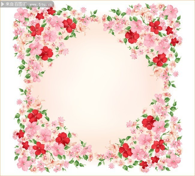 手绘花环背景图