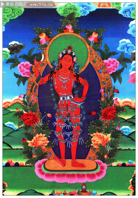 金刚瑜伽母唐卡画图片