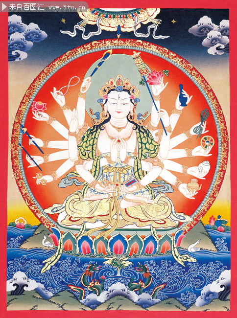 十八臂准提菩萨唐卡下载