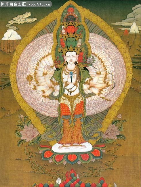 千手观音唐卡图片素材