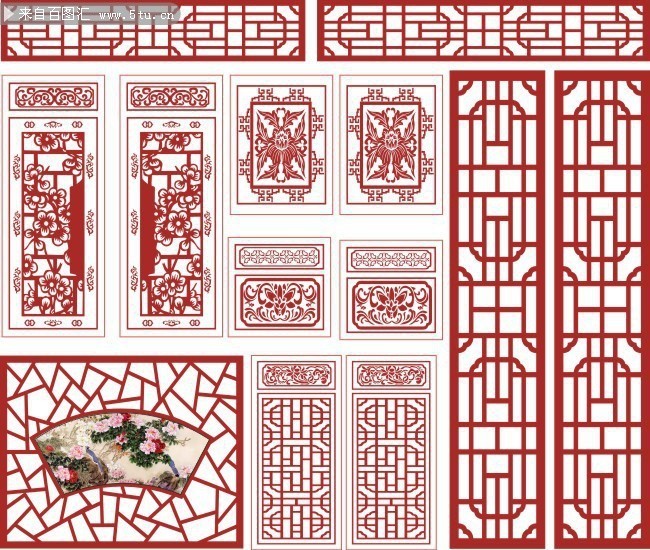 中国古典建筑雕花素材