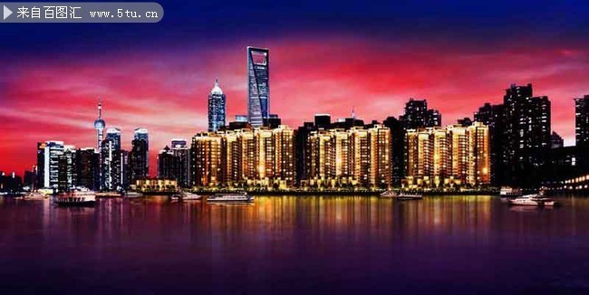 上海浦东夜景风景