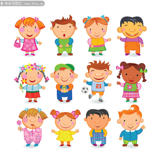 卡通小孩图片矢量