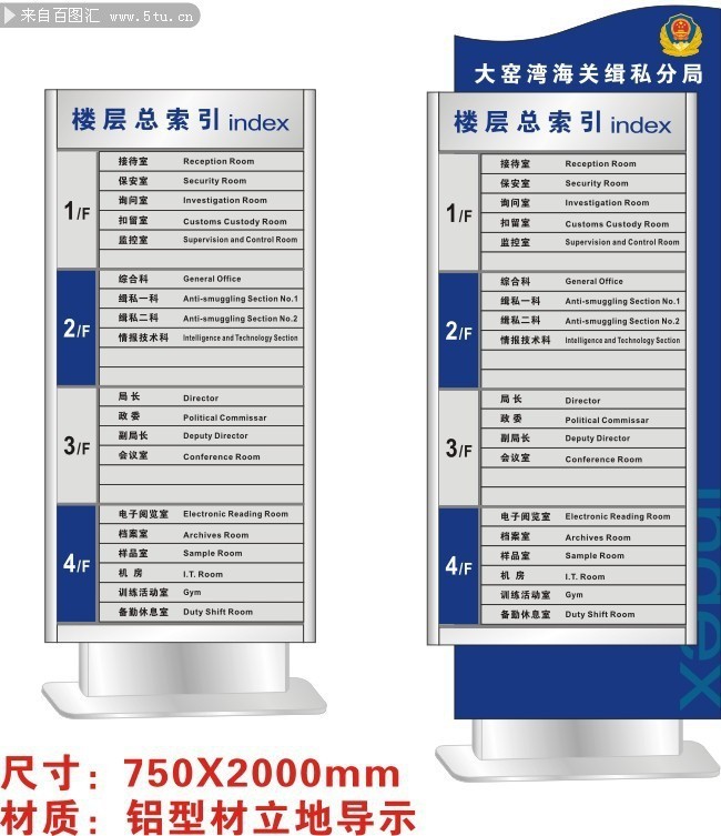 楼层指示立牌