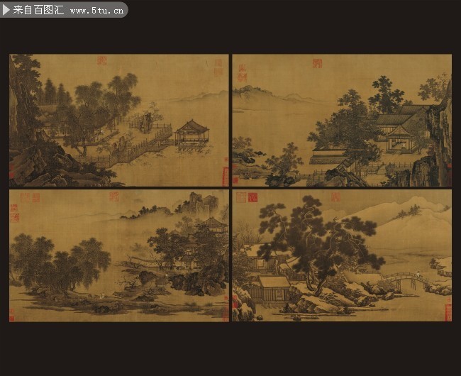 四景山水图_南宋_刘松年