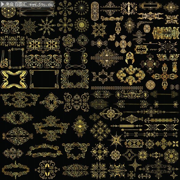 金色欧式花纹大全