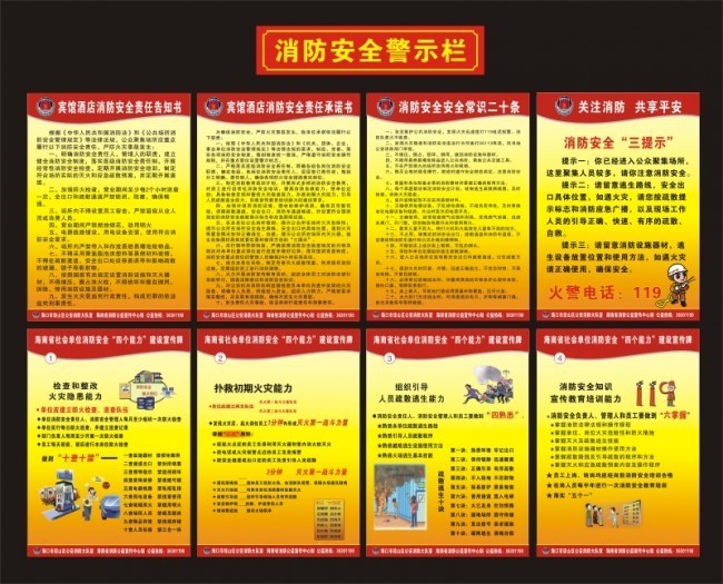 消防安全警示栏