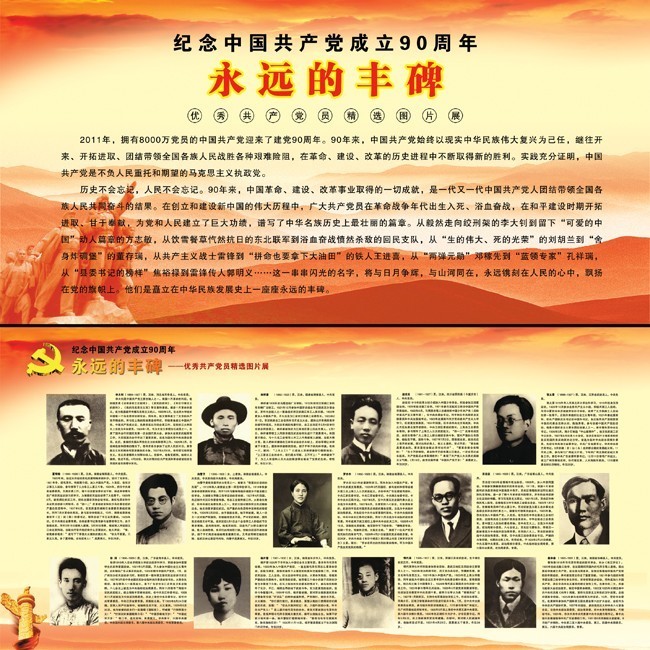 党建历史展板图片