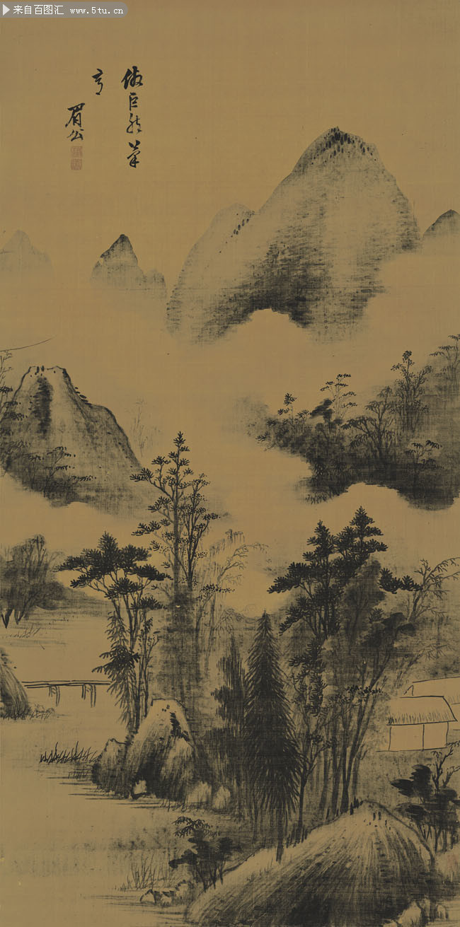 云山幽趣图_明_陈继儒
