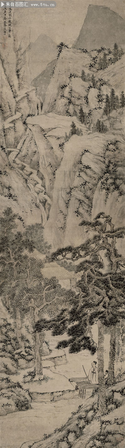 松风高士图纸本_明_文伯仁
