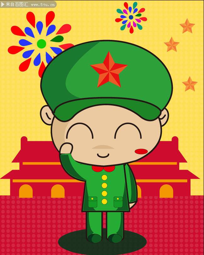 卡通军人矢量图片
