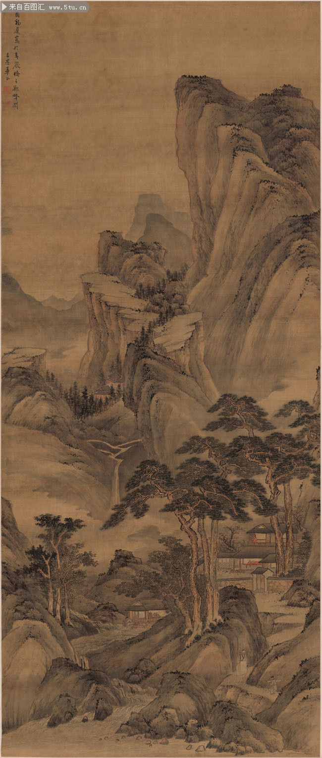 携琴游山图_清_章谷