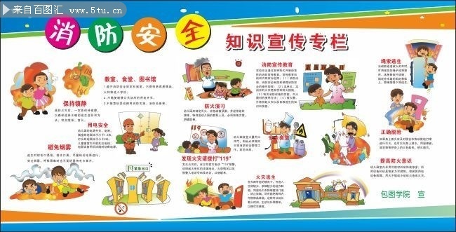 校园消防安全展板图片