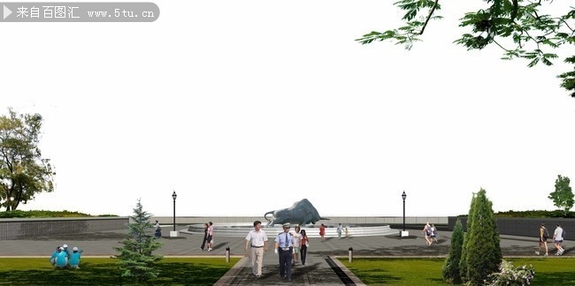 实景广场建筑效果图图片