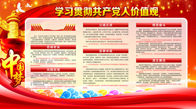 党员价值观宣传栏模板