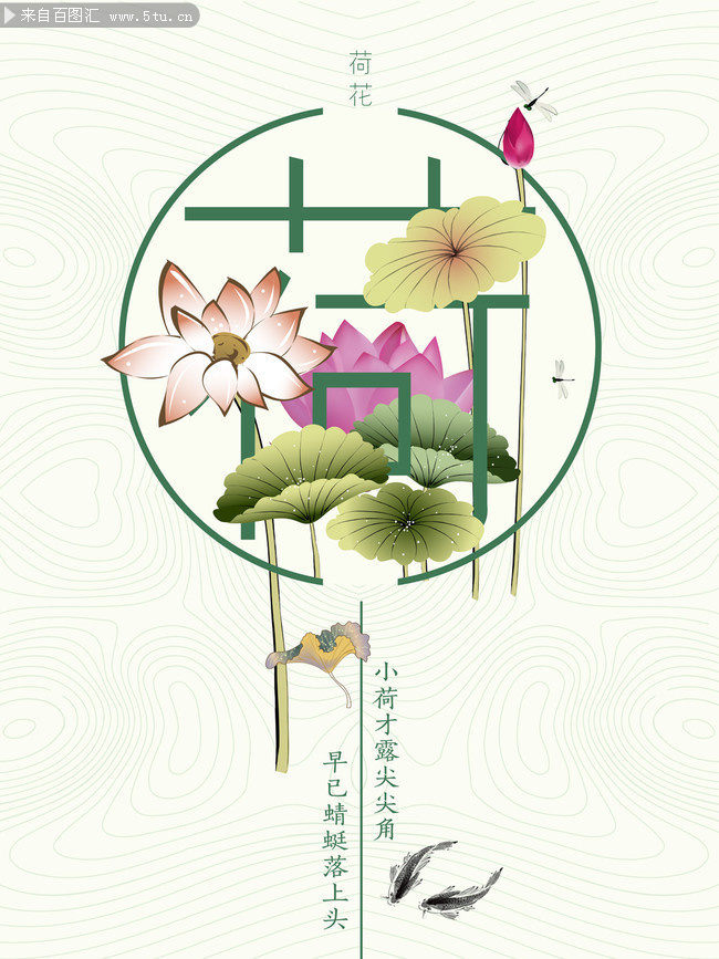 简约荷花宣传海报图片