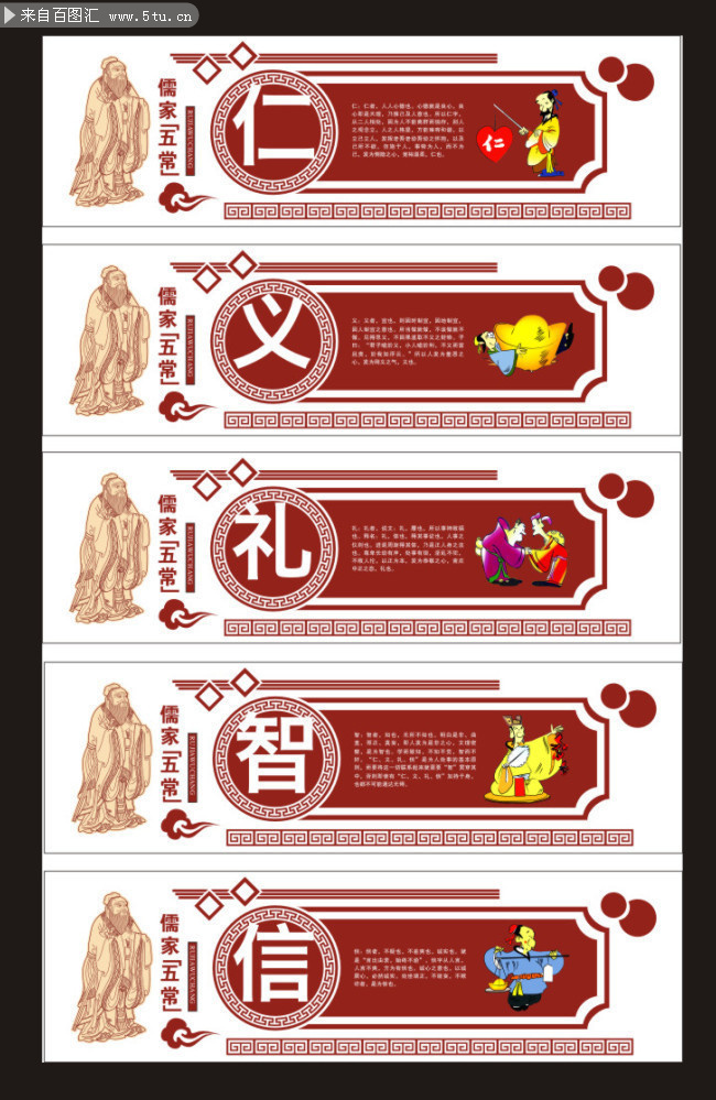 儒家文化传统文化展板
