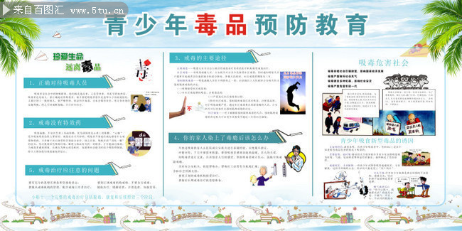 青少年毒品预防教育知识展板