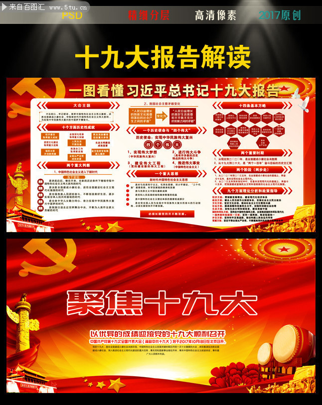 一图看懂十九大报告 学习十九大精神板报