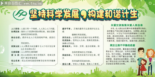 构建和谐计划生育宣传栏图片素材