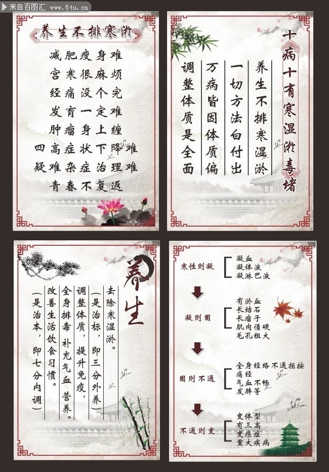 中国风养生宣传画图片素材