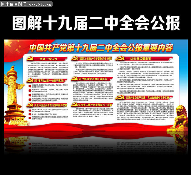 贯彻落实十九届二中全会公报内容展板