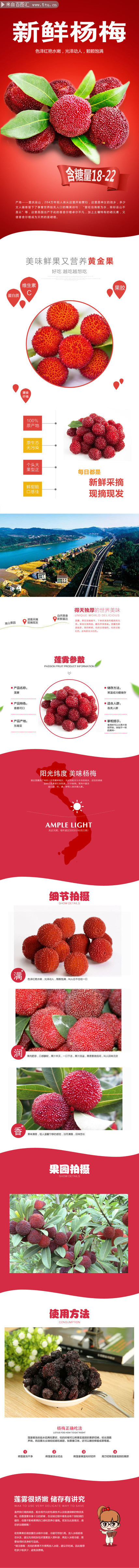 新鲜杨梅水果促销海报