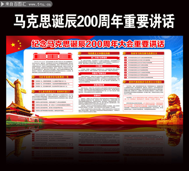 纪念马克思诞辰200周年讲话全文看板