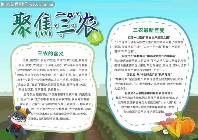 聚焦三农中国巨变手抄报