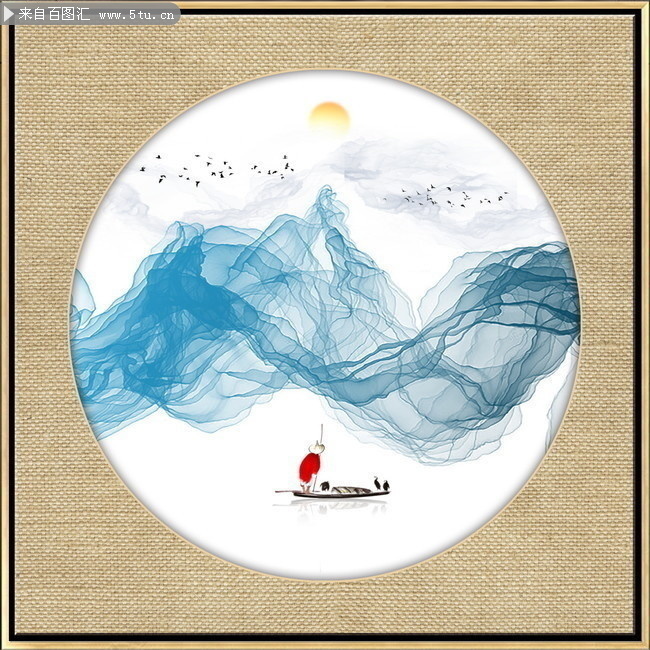 动感烟雾山水装饰画