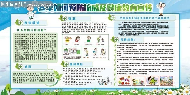 冬季如何预防流感健康教育宣传栏