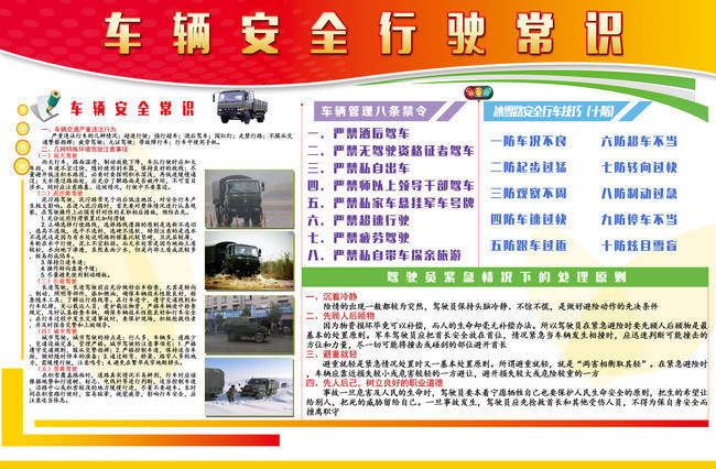车辆安全行驶常识宣传栏