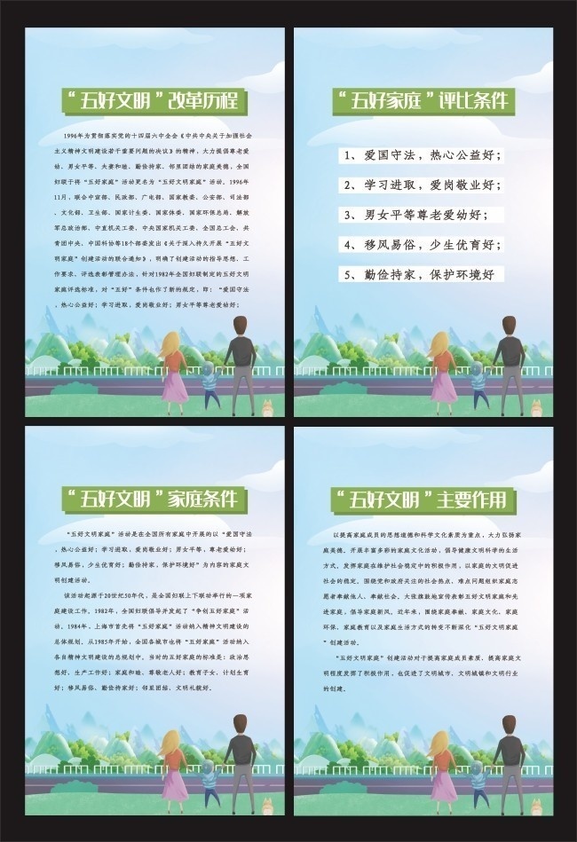 简洁五好文明制度展板