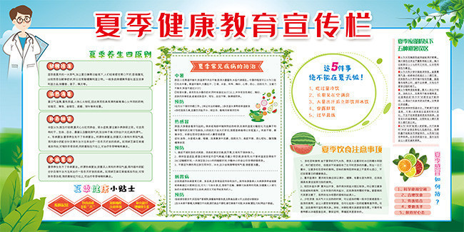 夏季健康教育知识宣传栏